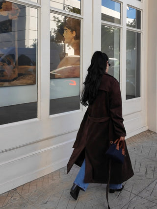 No Limits Suede Trench Coat