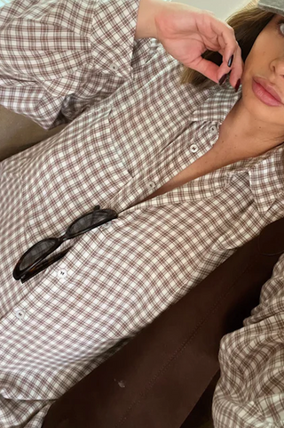 Unbothered Checkered Button Down